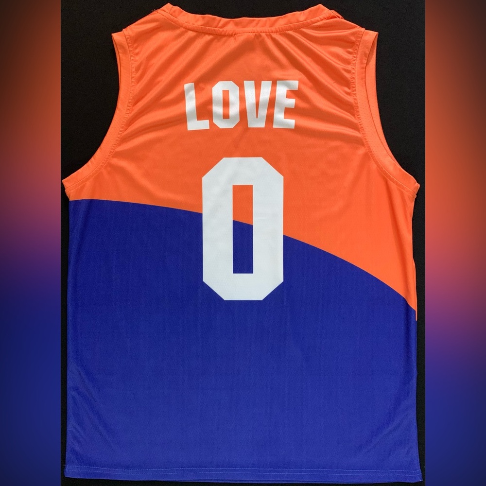 Kevin Love Cleveland #0 Orange & Blue Custom Jersey Tank Top Men’s Large - Picture 4 of 4